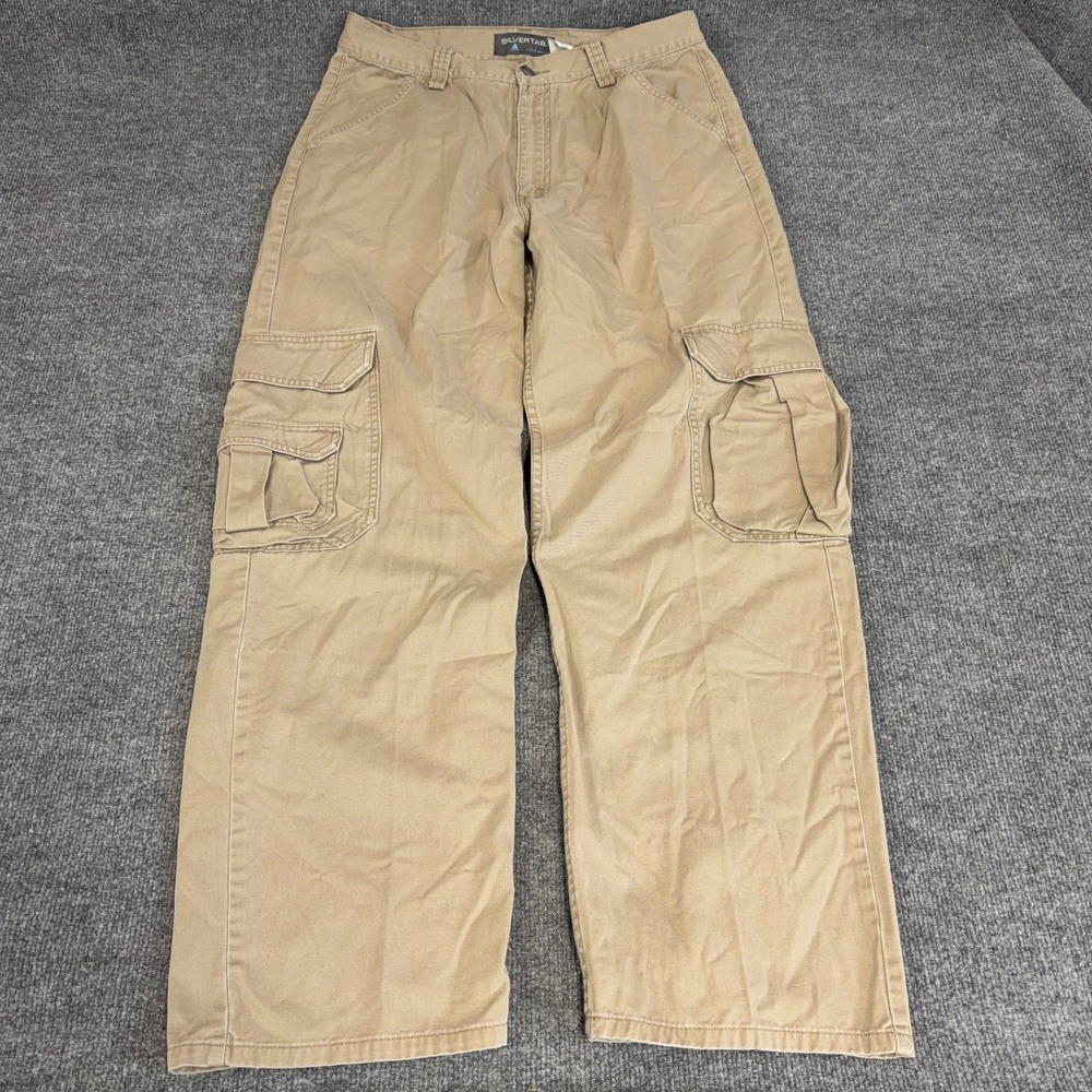 Vintage Levis Silvertab Cargo Pant Men 34x32 Carpenter Skater Baggy Wide Leg